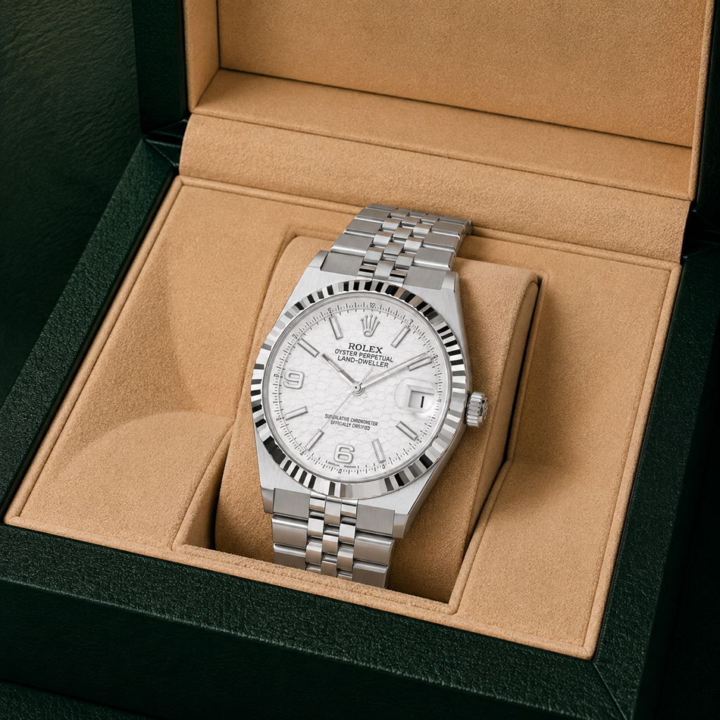 White Dial Rolex Land-Dweller: Modern Luxury, Precision & Timeless Elegance